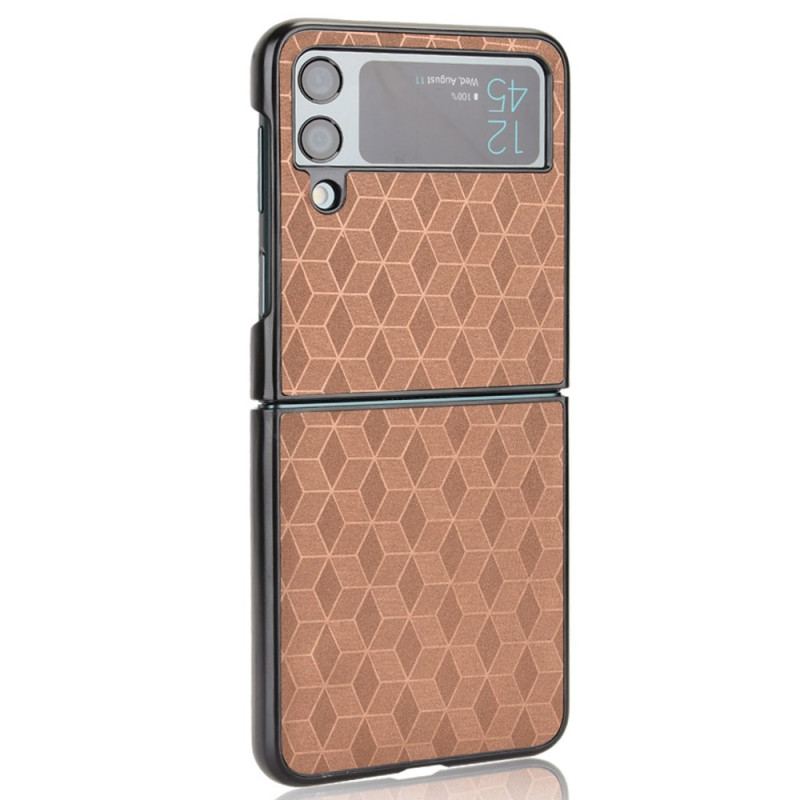 Capa Para Samsung Galaxy Z Flip 4 De Couro Efeito 3d