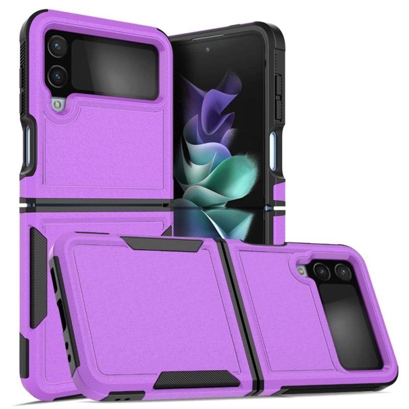 Capa Para Samsung Galaxy Z Flip 4 De Couro Estilo Fosco Rígido