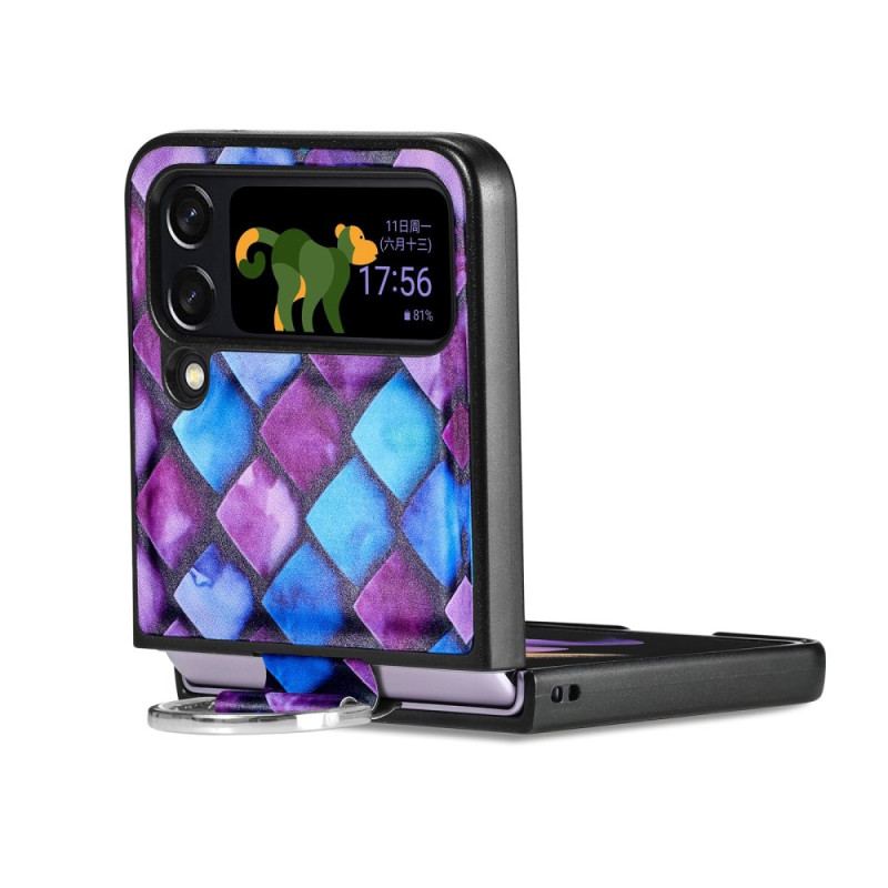 Capa Para Samsung Galaxy Z Flip 4 De Couro Fantasia Com Anel Caseneo