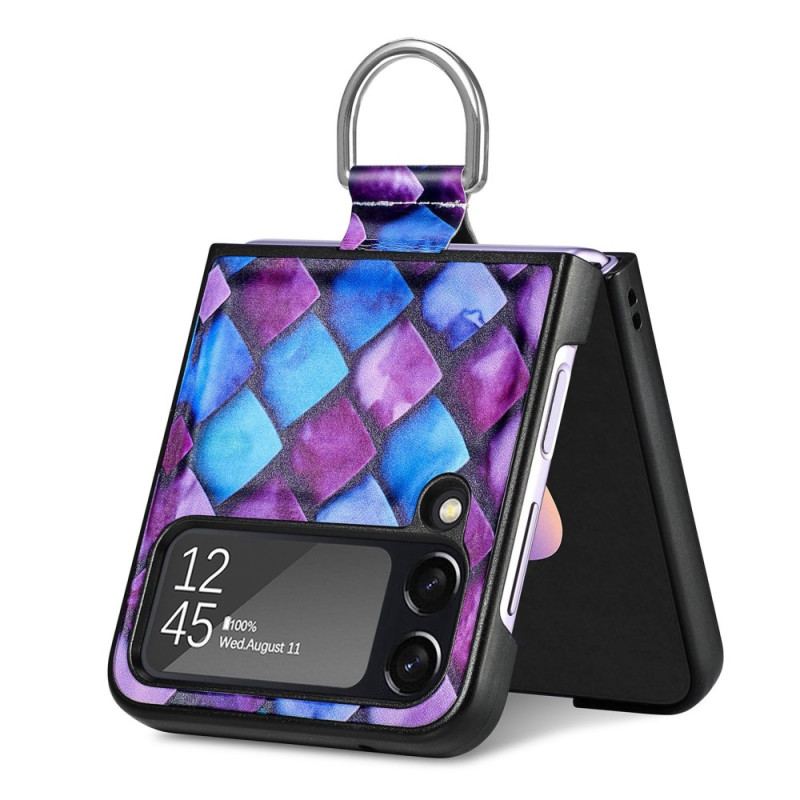 Capa Para Samsung Galaxy Z Flip 4 De Couro Fantasia Com Anel Caseneo