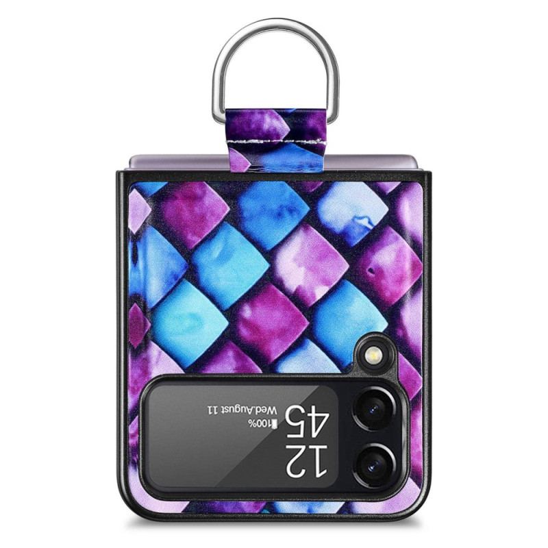 Capa Para Samsung Galaxy Z Flip 4 De Couro Fantasia Com Anel Caseneo