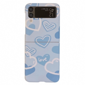 Capa Para Samsung Galaxy Z Flip 4 De Couro Flores Do Amor