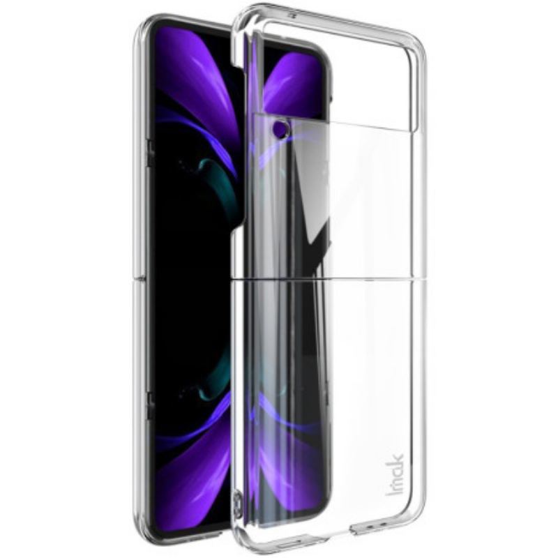 Capa Para Samsung Galaxy Z Flip 4 De Couro Imak Transparente