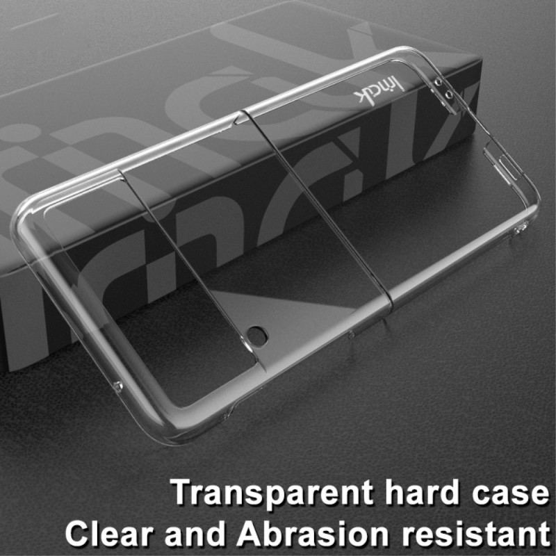 Capa Para Samsung Galaxy Z Flip 4 De Couro Imak Transparente