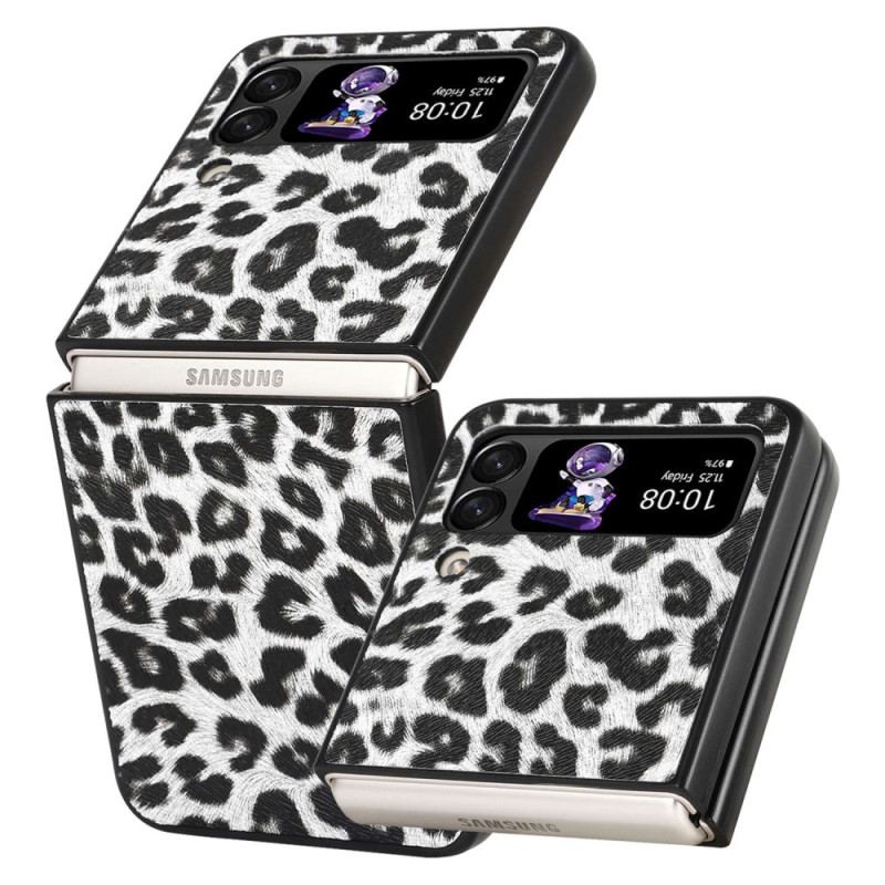 Capa Para Samsung Galaxy Z Flip 4 De Couro Leopardo