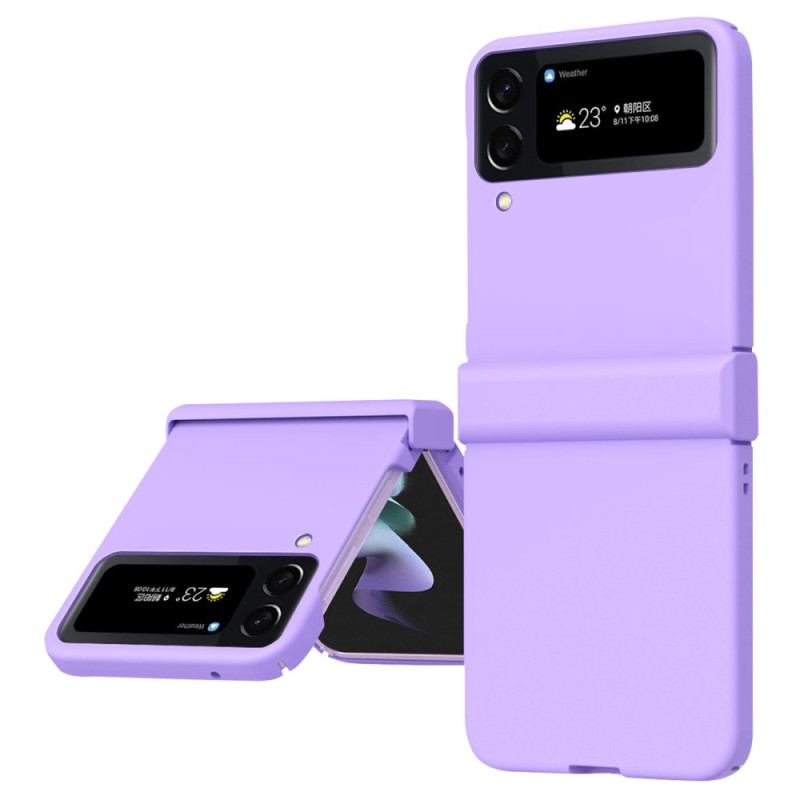 Capa Para Samsung Galaxy Z Flip 4 De Couro Mate Clássico