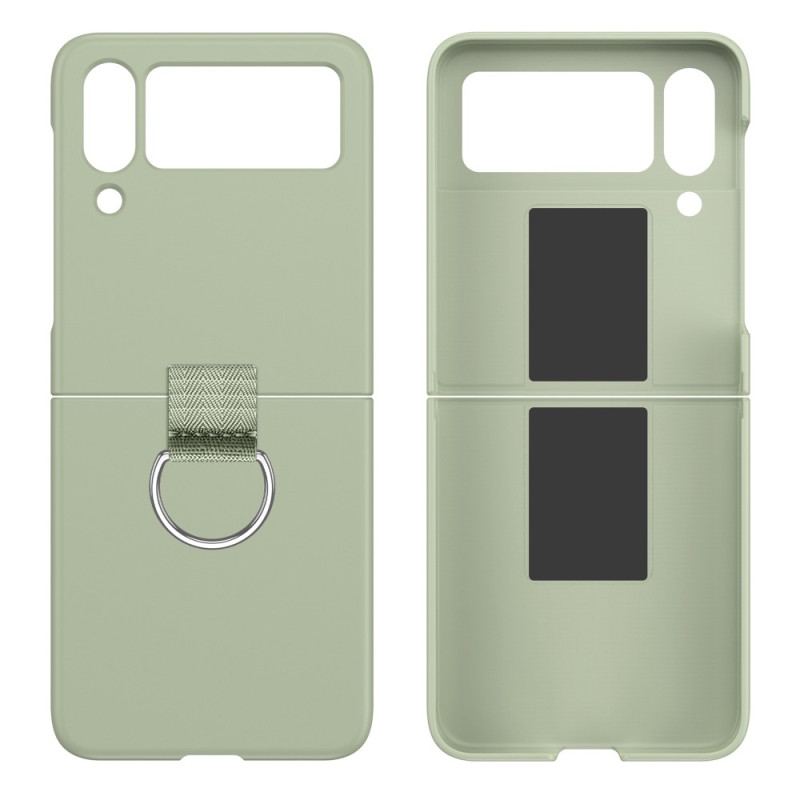 Capa Para Samsung Galaxy Z Flip 4 De Couro Monocromático Rígido