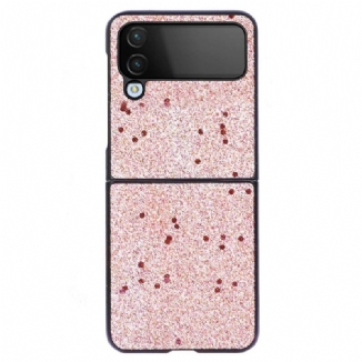 Capa Para Samsung Galaxy Z Flip 4 De Couro Pele Glitter