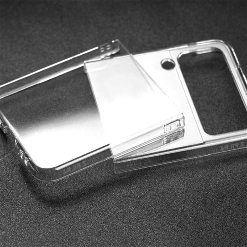 Capa Para Samsung Galaxy Z Flip 4 De Couro Plástico Transparente