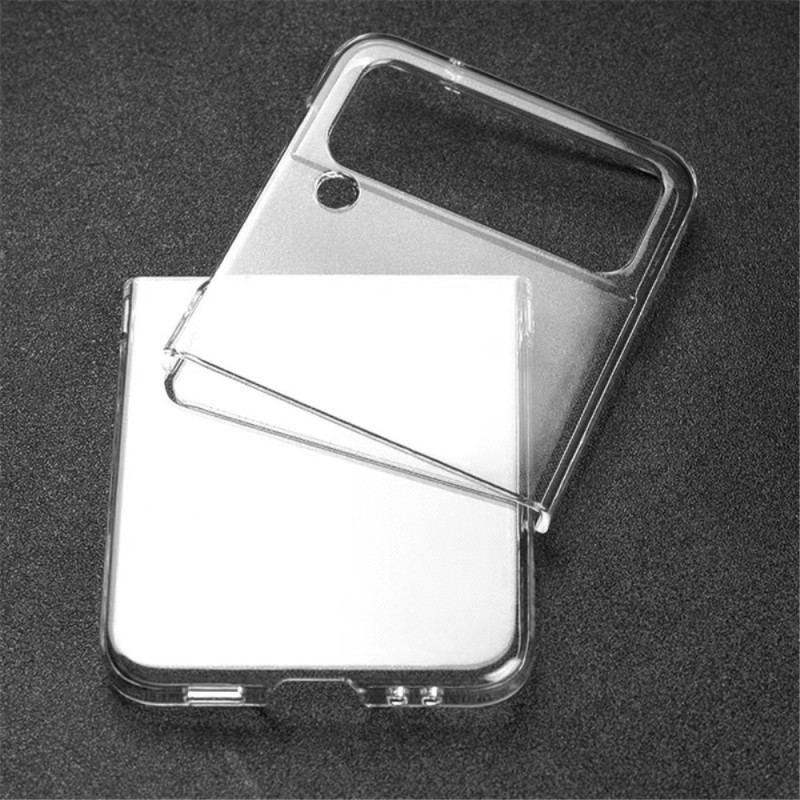 Capa Para Samsung Galaxy Z Flip 4 De Couro Plástico Transparente