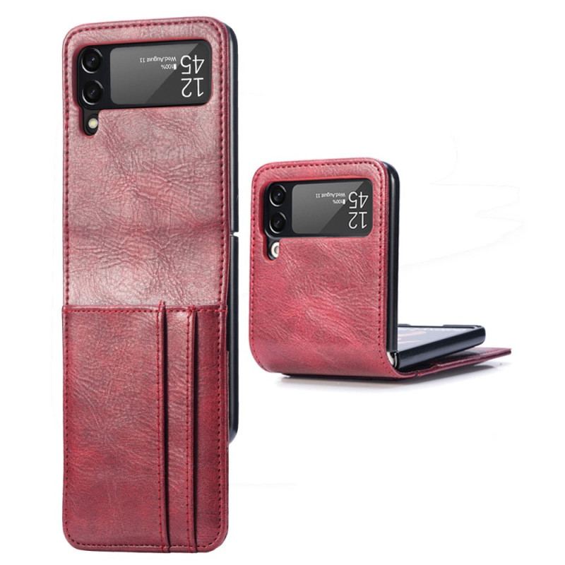 Capa Para Samsung Galaxy Z Flip 4 De Couro Porta-cartões Estilo Couro