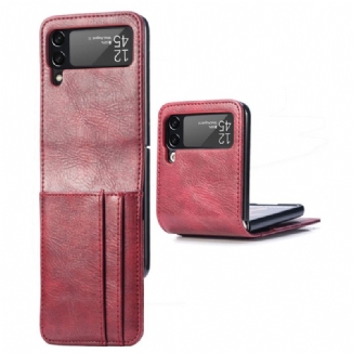 Capa Para Samsung Galaxy Z Flip 4 De Couro Porta-cartões Estilo Couro