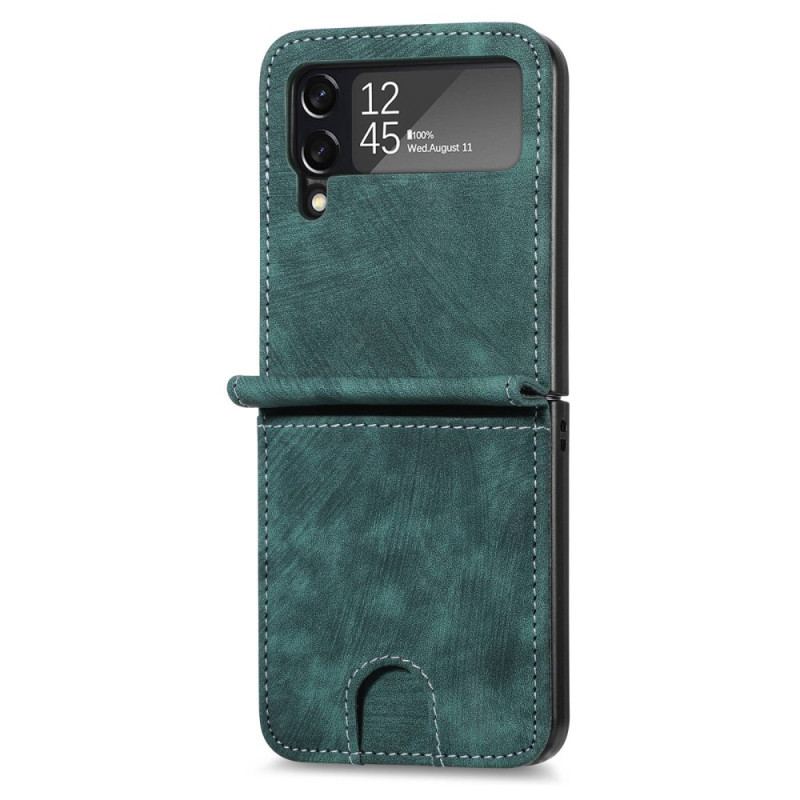 Capa Para Samsung Galaxy Z Flip 4 De Couro Porta-cartões/porta-moedas