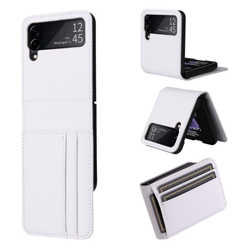 Capa Para Samsung Galaxy Z Flip 4 De Couro Porta-cartões Retrô Com Efeito De Couro