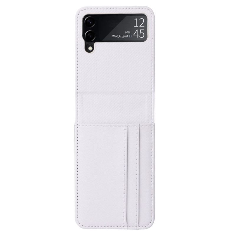 Capa Para Samsung Galaxy Z Flip 4 De Couro Porta-cartões Retrô Com Efeito De Couro