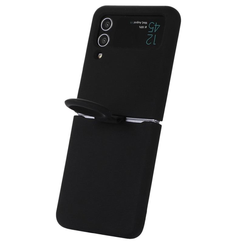 Capa Para Samsung Galaxy Z Flip 4 De Couro Silicone Líquido Com Anel