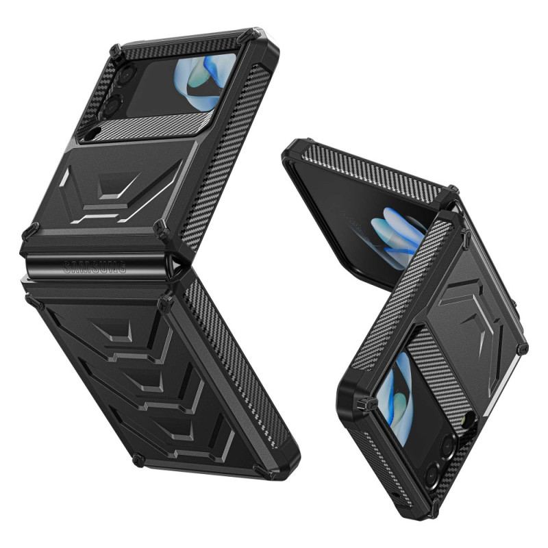 Capa Para Samsung Galaxy Z Flip 4 De Couro Super Resistente