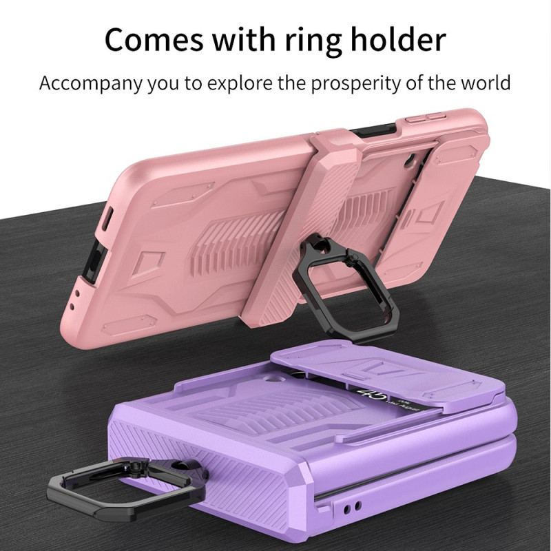 Capa Para Samsung Galaxy Z Flip 4 De Couro Ultra Resistente Completo