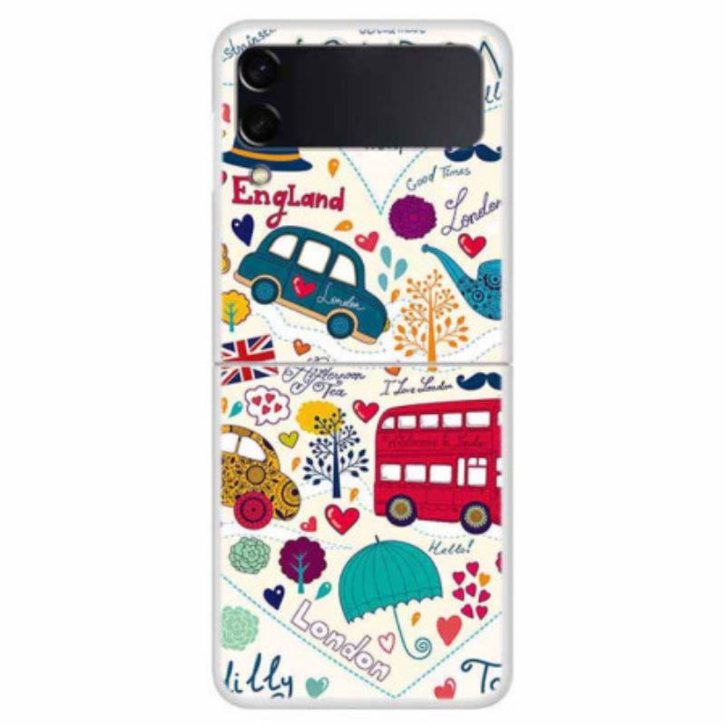 Capa Para Samsung Galaxy Z Flip 4 De Couro Vida Em Londres