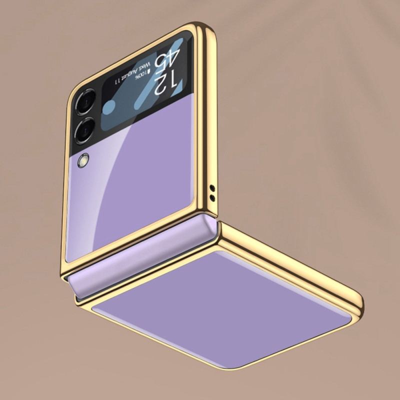 Capa Para Samsung Galaxy Z Flip 4 De Couro Vidro Temperado Liso Gkk