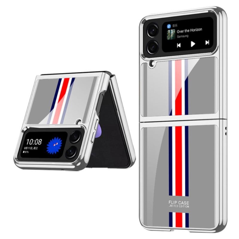 Capa Para Samsung Galaxy Z Flip 4 De Couro Vidro Temperado Tricolor Gkk