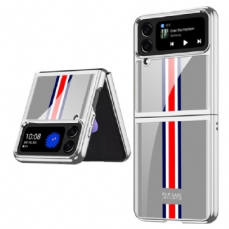 Capa Para Samsung Galaxy Z Flip 4 De Couro Vidro Temperado Tricolor Gkk