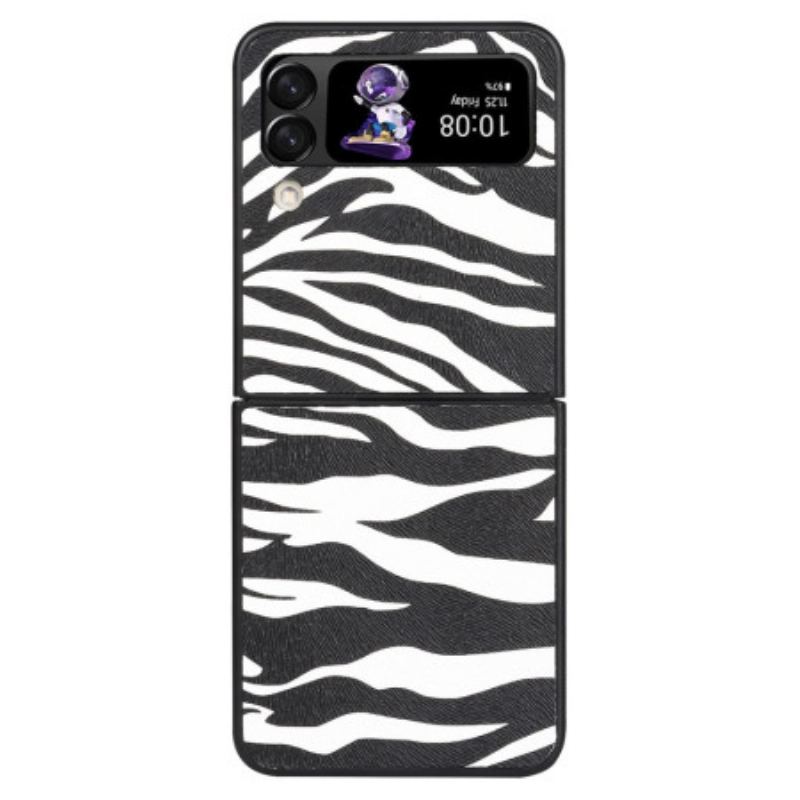 Capa Para Samsung Galaxy Z Flip 4 De Couro Zebra