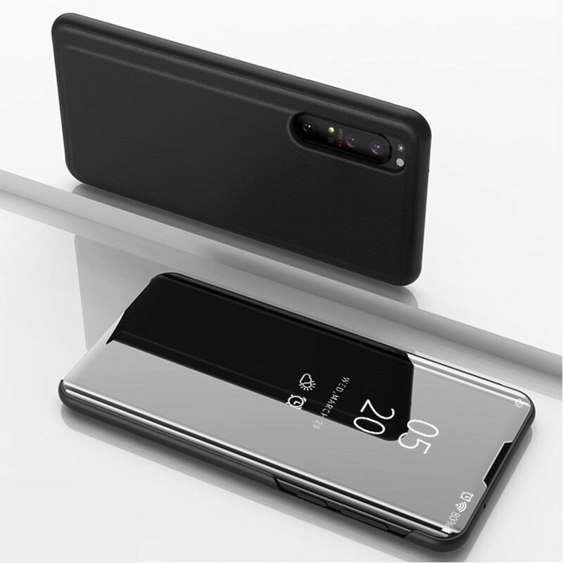 Capa De Celular Para Sony Xperia 1 II Espelho E Couro Sintético