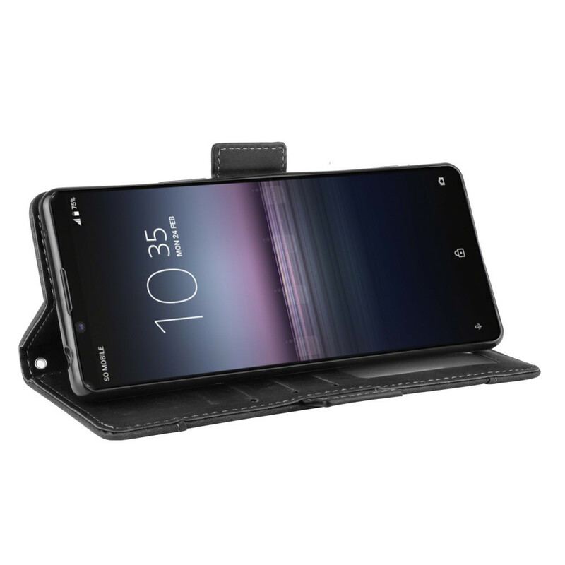 Capa De Couro Para Sony Xperia 1 II Multi-card Premier Class