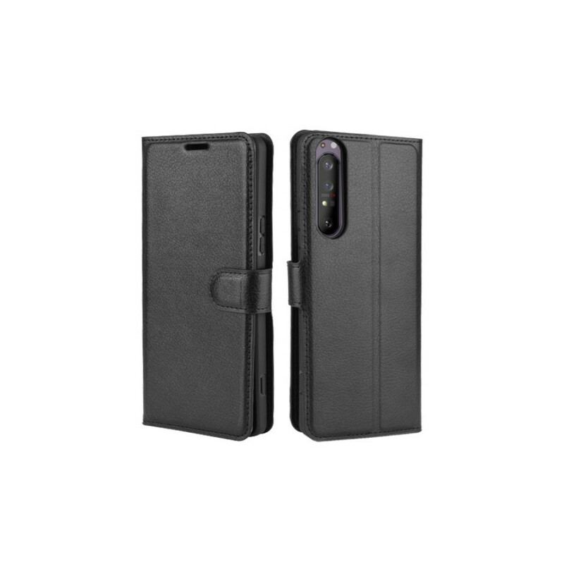 Capa Flip Para Sony Xperia 1 II Couro Sintético De Lichia