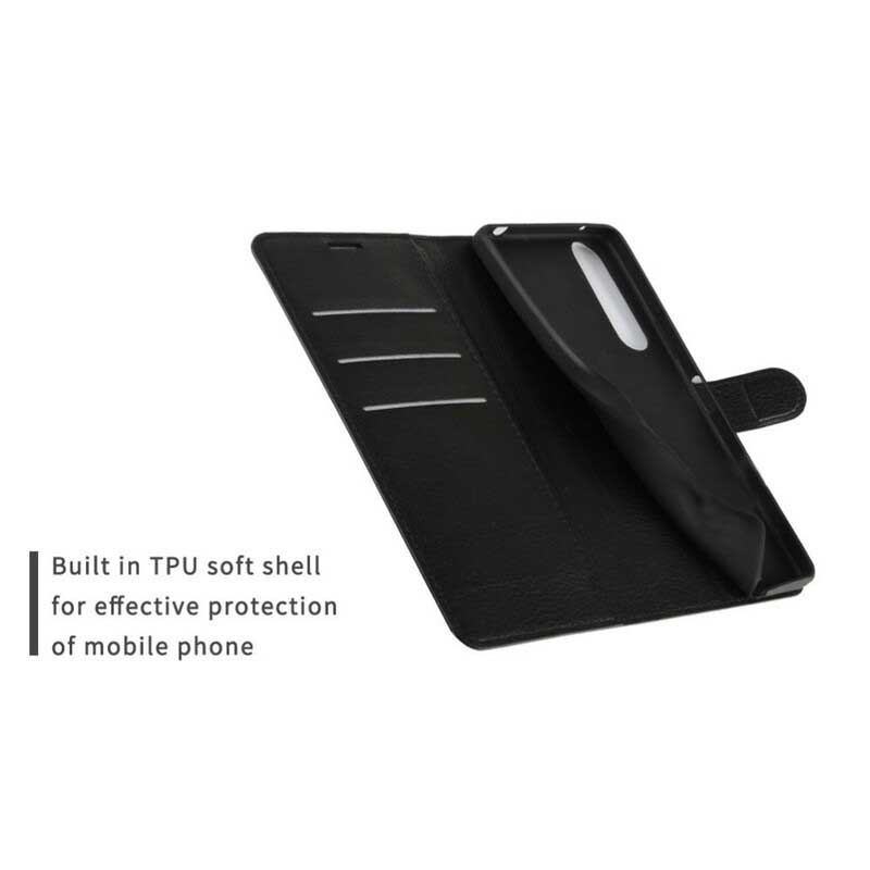 Capa Flip Para Sony Xperia 1 II Couro Sintético De Lichia