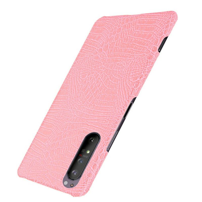 Capa Para Sony Xperia 1 II Efeito Pele De Crocodilo