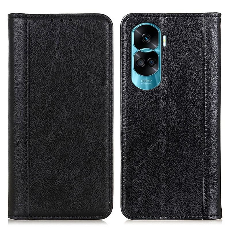 Capa De Celular Para Honor 90 Lite Flip Couro Dividido