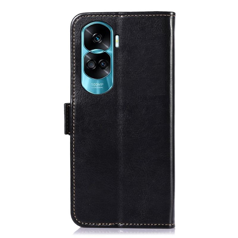 Capa Flip Para Honor 90 Lite Abeel De Couro Sintético