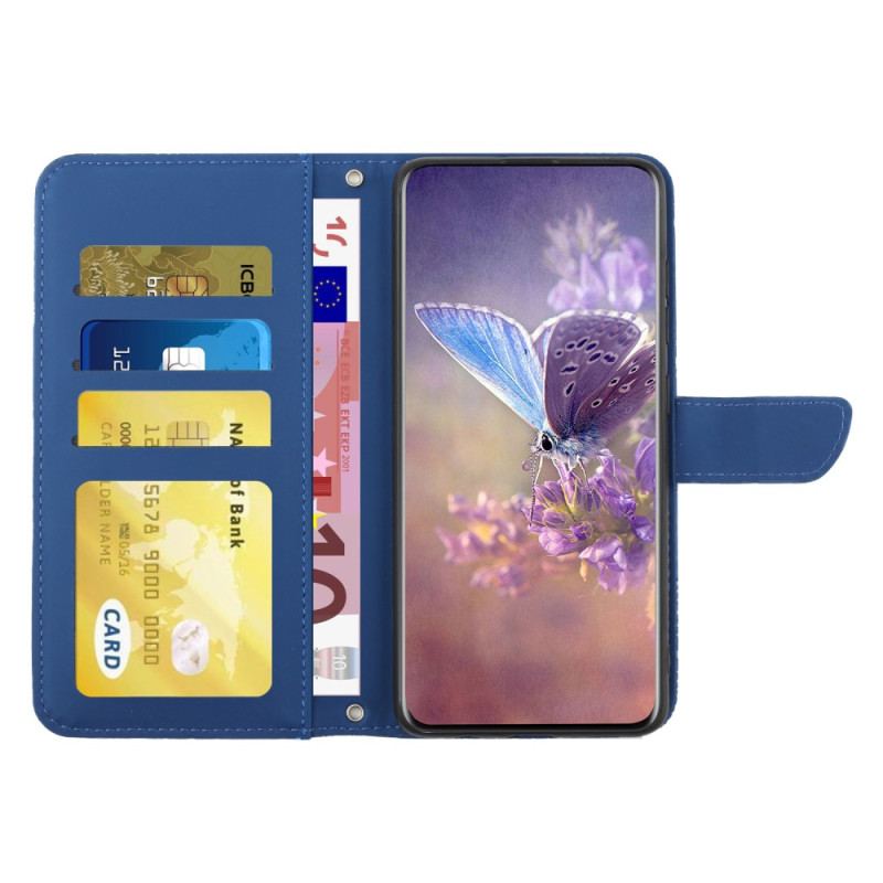 Capa Flip Para Honor 90 Lite De Cordão Borboletas De Cordão