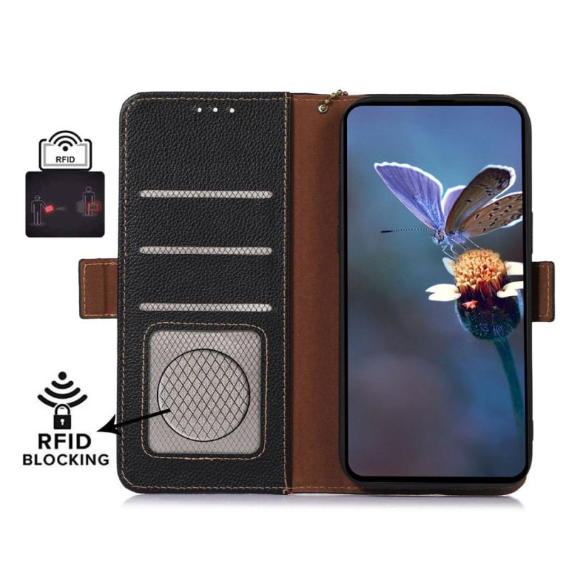 Capa Flip Para Honor 90 Lite Couro Genuíno Lite Rfid