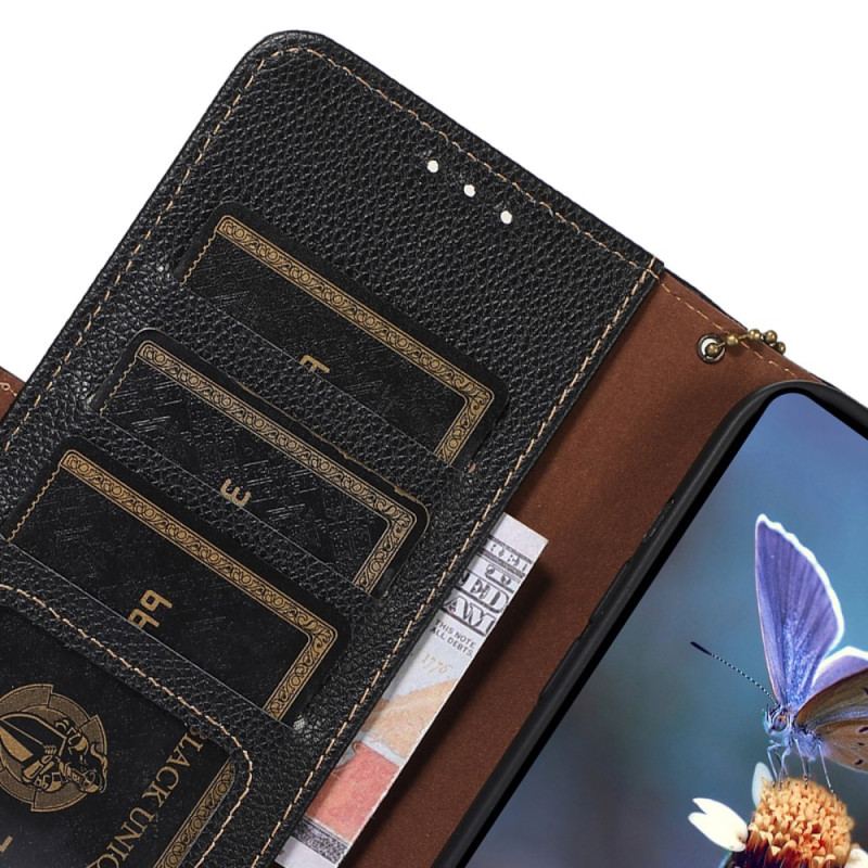 Capa Flip Para Honor 90 Lite Couro Genuíno Lite Rfid