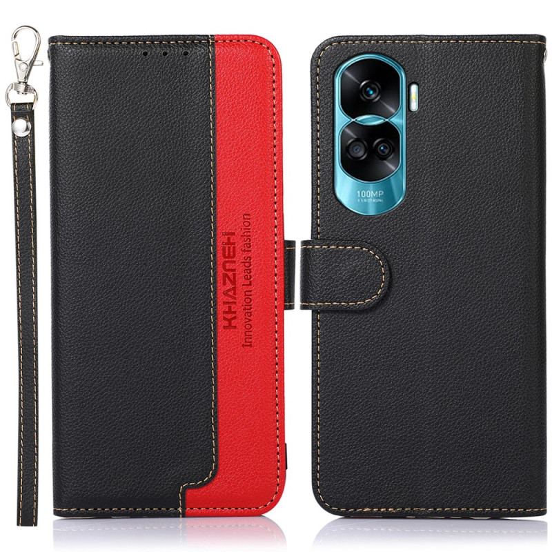 Capa Folio Para Honor 90 Lite Estilo Lichia Rfid Khazneh