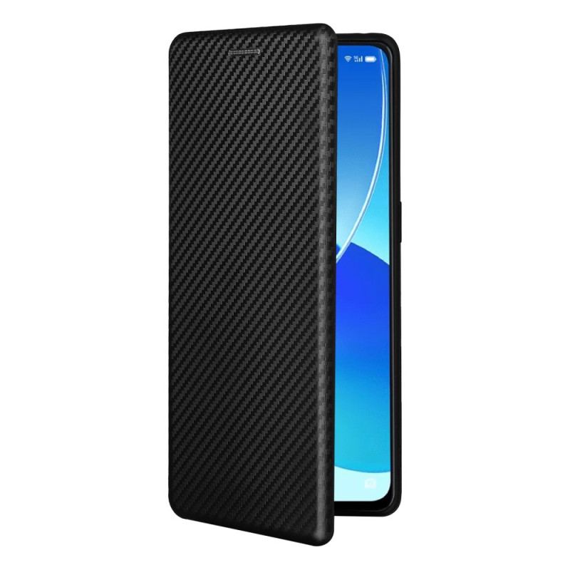 Capa De Celular Para Oppo Reno 6 Pro 5G Flip Fibra De Carbono E Correias