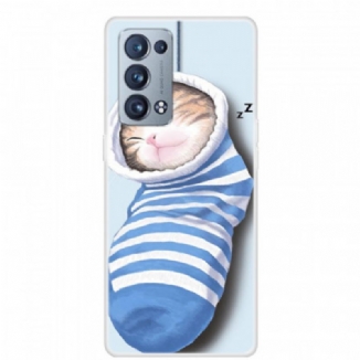 Capa De Celular Para Oppo Reno 6 Pro 5G Gatinho Dormindo