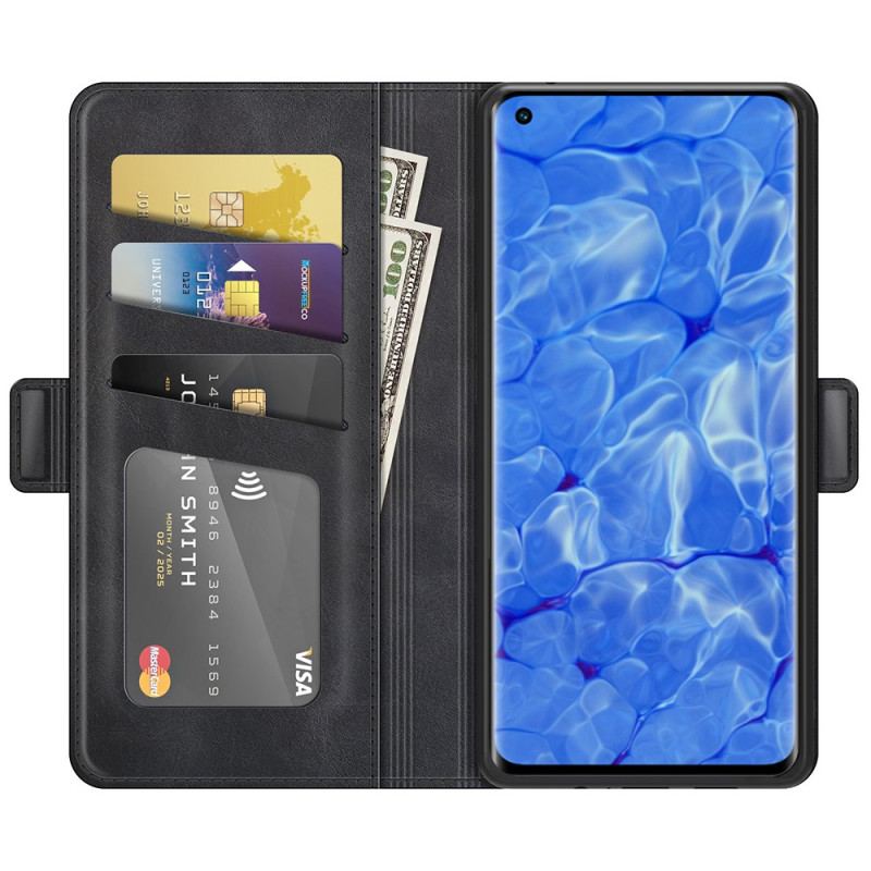 Capa De Couro Para Oppo Reno 6 Pro 5G Fecho Duplo Macio Skin-touch