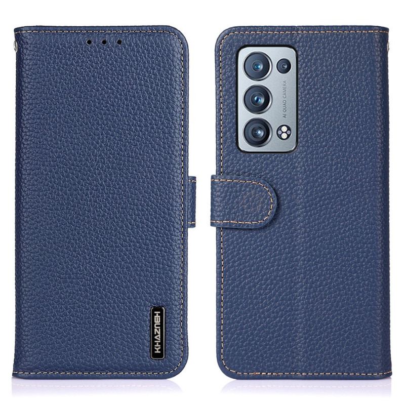 Capa Em Pele Para Oppo Reno 6 Pro 5G Khazneh Lichia Couro