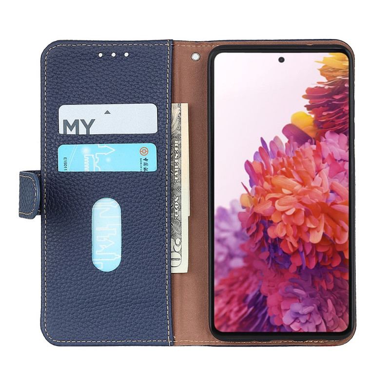 Capa Em Pele Para Oppo Reno 6 Pro 5G Khazneh Lichia Couro