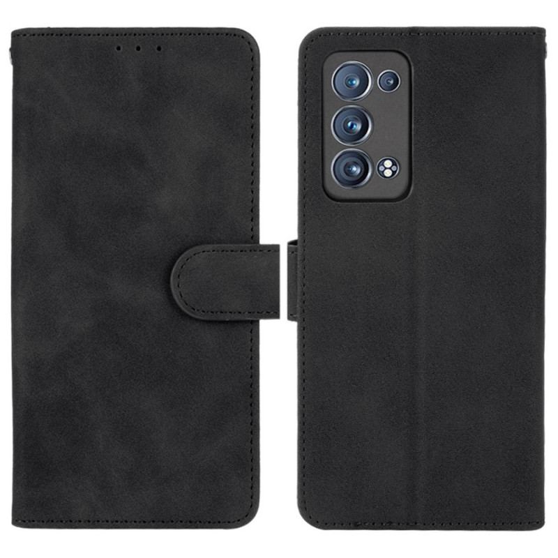 Capa Flip Para Oppo Reno 6 Pro 5G De Cordão Correia De Cor De Couro Sintético