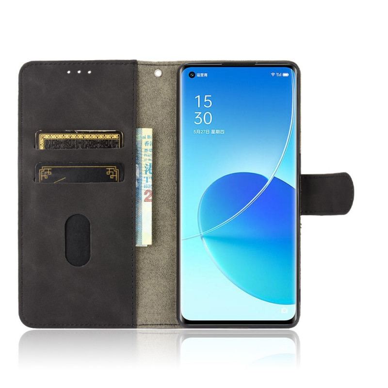 Capa Flip Para Oppo Reno 6 Pro 5G De Cordão Correia De Cor De Couro Sintético