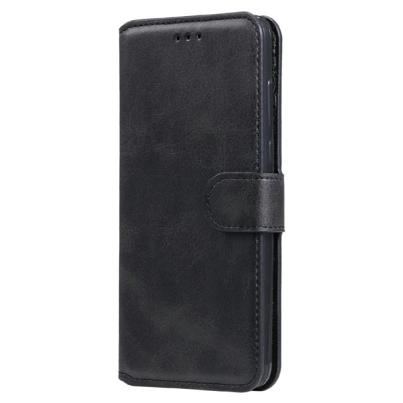 Capa Flip Para Oppo Reno 6 Pro 5G Couro Falso Clássico E Fecho