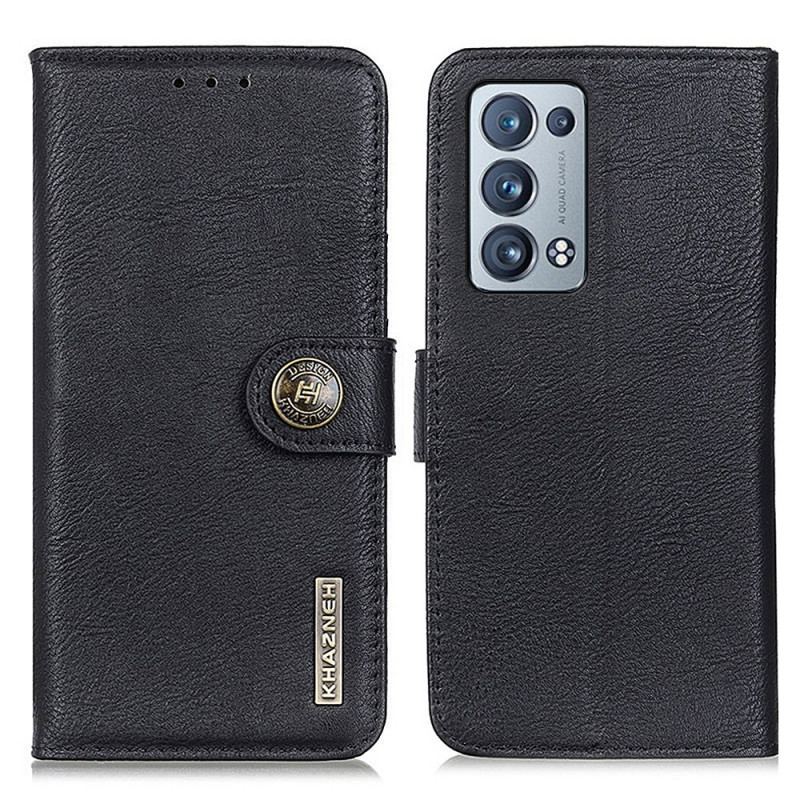 Capa Flip Para Oppo Reno 6 Pro 5G Imitação De Couro Khazneh