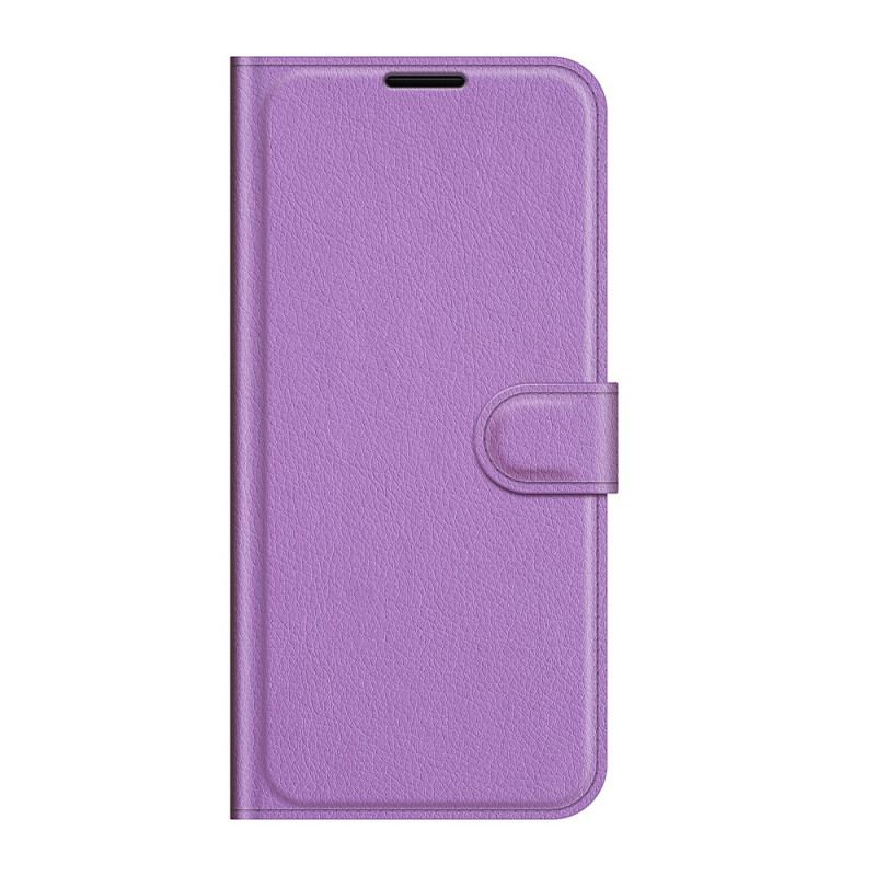 Capa Flip Para Oppo Reno 6 Pro 5G Textura Clássica De Lichia