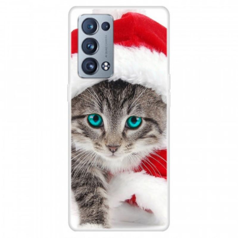 Capa Para Oppo Reno 6 Pro 5G Gatinho De Natal