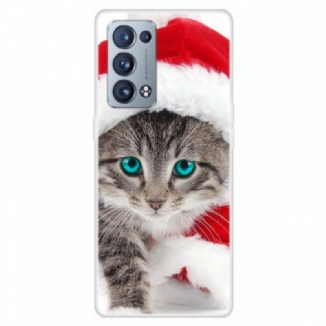 Capa Para Oppo Reno 6 Pro 5G Gatinho De Natal